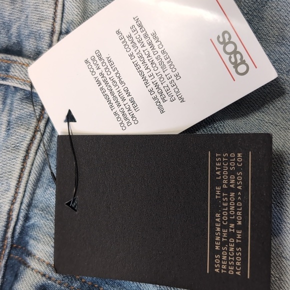 ASOS Button fly Distressed Faded Slim Straight Jeans Size 38 x 30 NEW - Picture 11 of 15